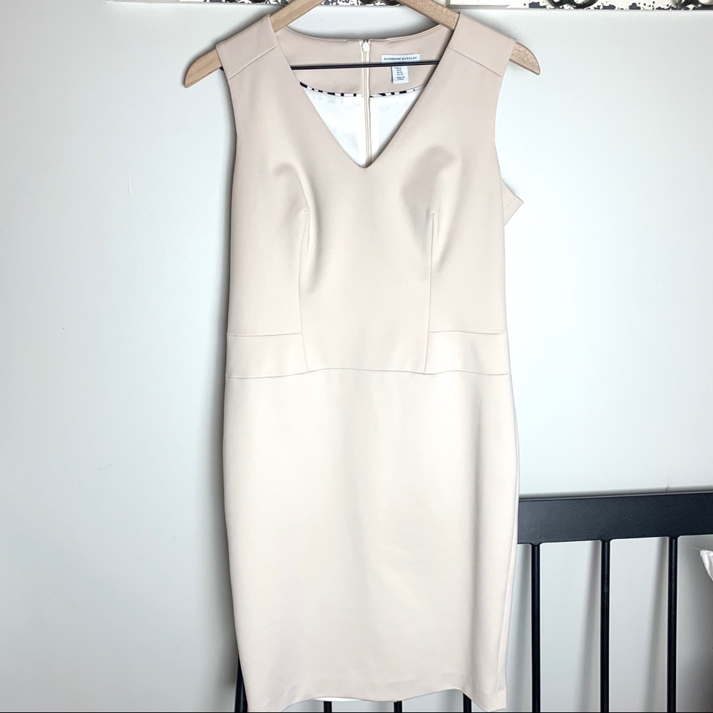 Katherine Barclay | nude fitted cocktail dress 6